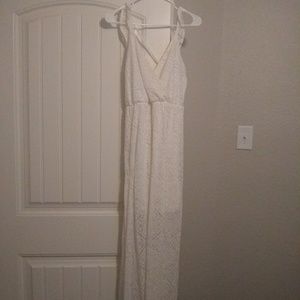 White crotchet dress